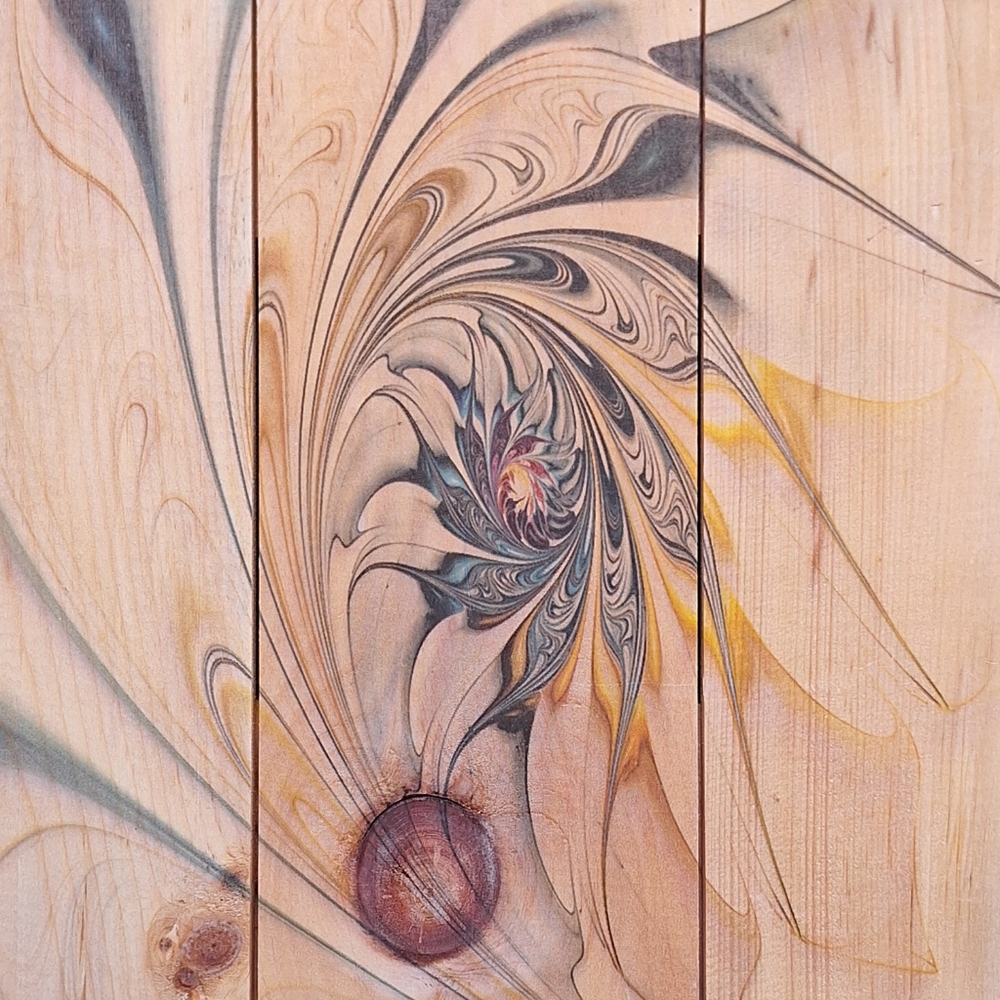 Wooden Wall Hanging Art Natural Pine Spiral Swirl Laser Print Geometric 15x20 - Picture 15 of 15